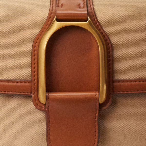 Gold Welington Canvas Crossbody Bag Ralph Lauren Collection 6