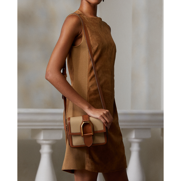 Gold Welington Canvas Crossbody Bag Ralph Lauren Collection 7