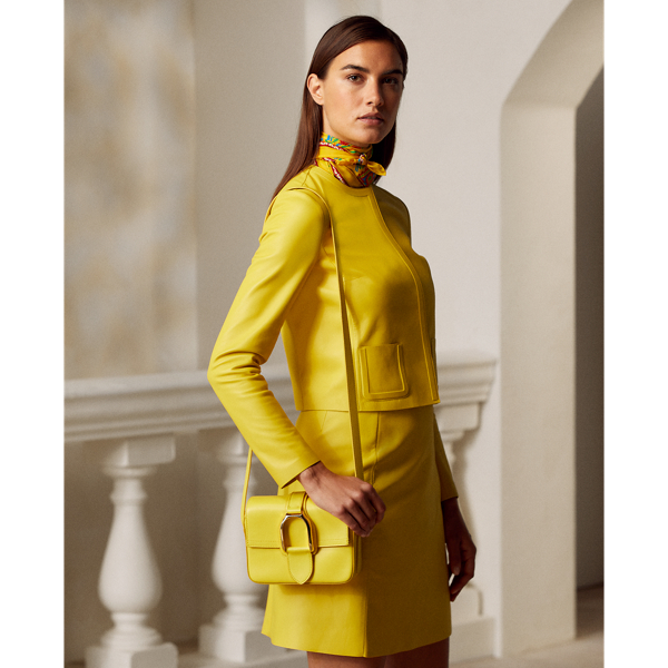 Umh&auml;ngetasche Welington aus Kalbsleder Ralph Lauren Collection in Kanariengelb 7