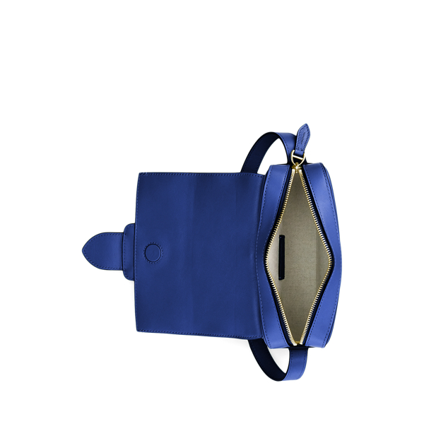 Medium Blue Calfskin Welington Crossbody Bag Ralph Lauren Collection 5