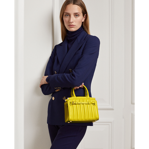Canary Yellow RL50 Quilted Calfskin Mini Bag Ralph Lauren Collection 7