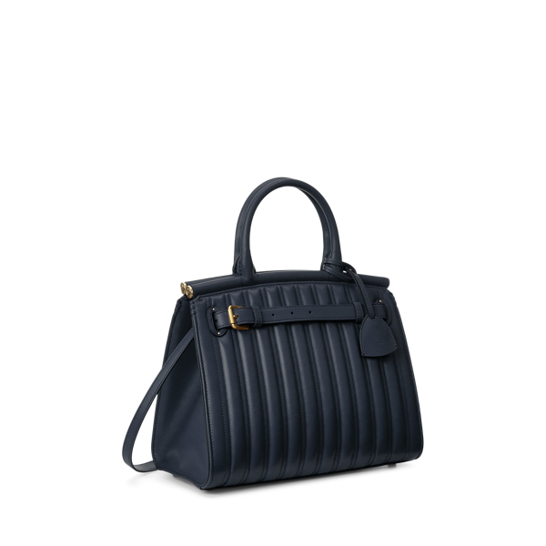 Marine Navy RL50 Quilted Calfskin Medium Bag Ralph Lauren Collection 3