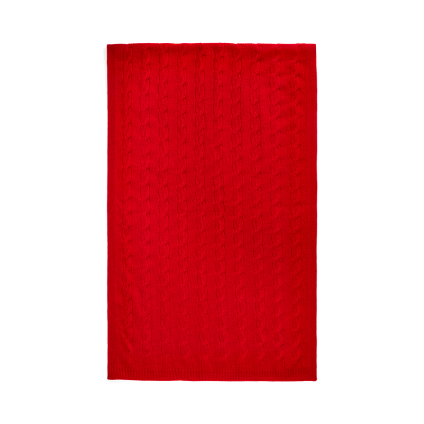 Classic Red Cable Cashmere Scarf Ralph Lauren Collection 2