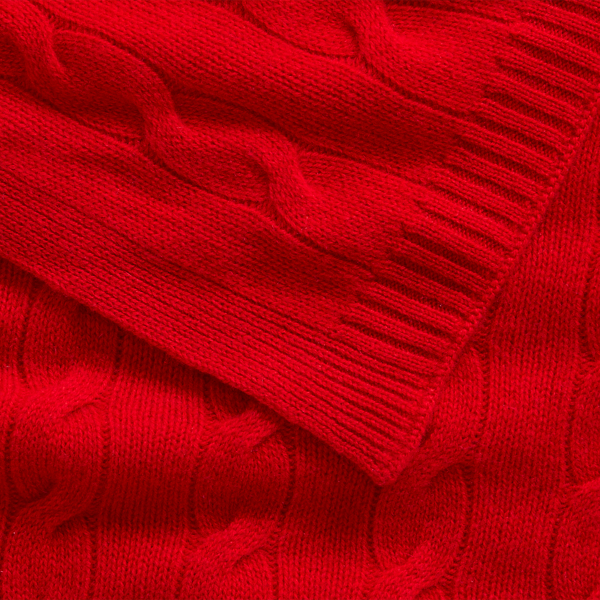 Classic Red Cable Cashmere Scarf Ralph Lauren Collection 3