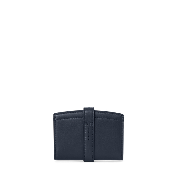 Kalfsleren Welington kaarthouder Ralph Lauren Collection in Marineblauw 2
