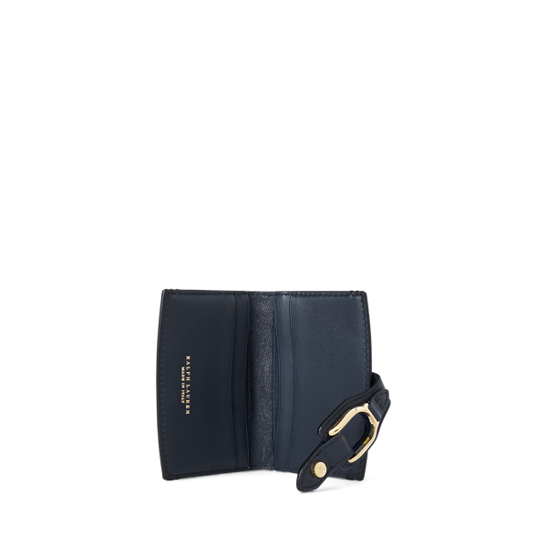 Kalfsleren Welington kaarthouder Ralph Lauren Collection in Marineblauw 3