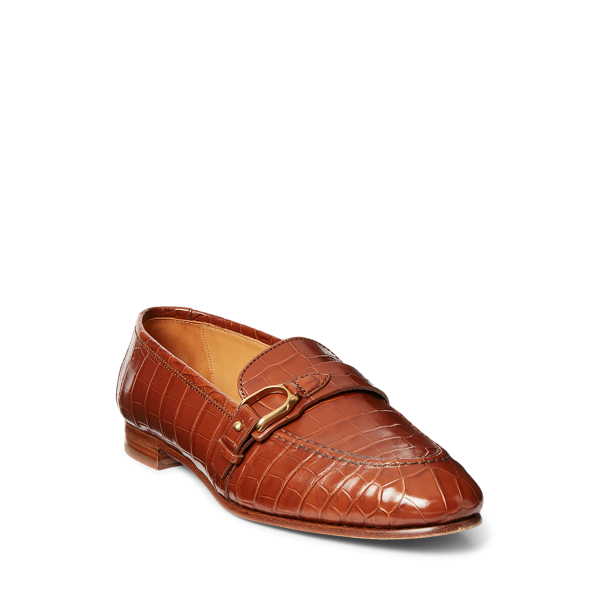 Gold Audrey Welington Alligator Loafer Ralph Lauren Collection 2