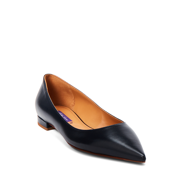 Marine Navy Kendrya Goatskin Ballet Flat Ralph Lauren Collection 2