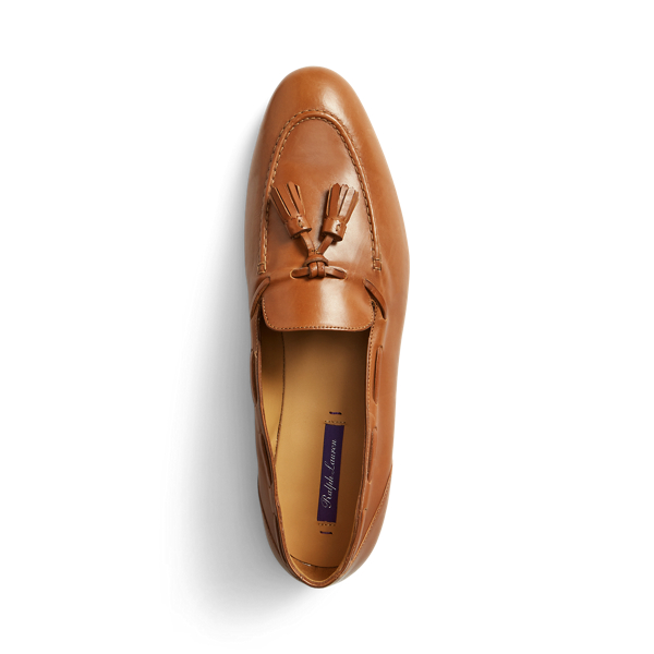 Quillis-loafers van gepolijst kalfsleer Ralph Lauren Collection in Goud 4