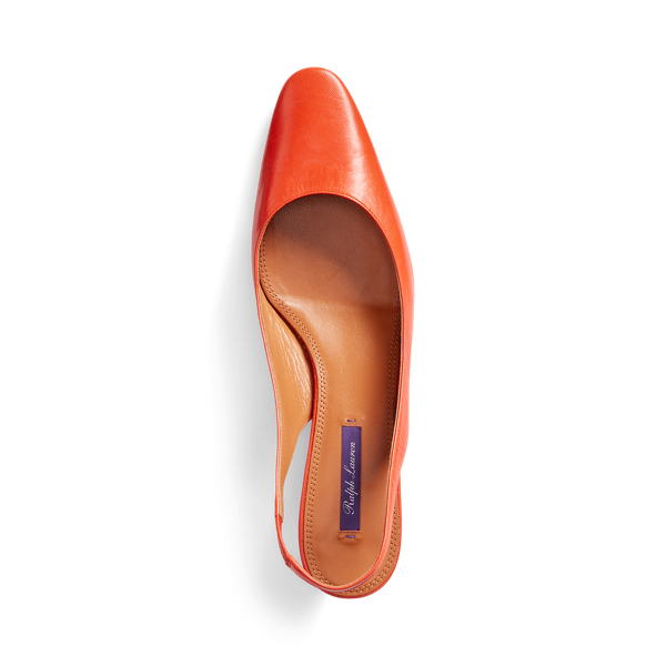 Bright Orange Kels Leather Slingback Ralph Lauren Collection 4
