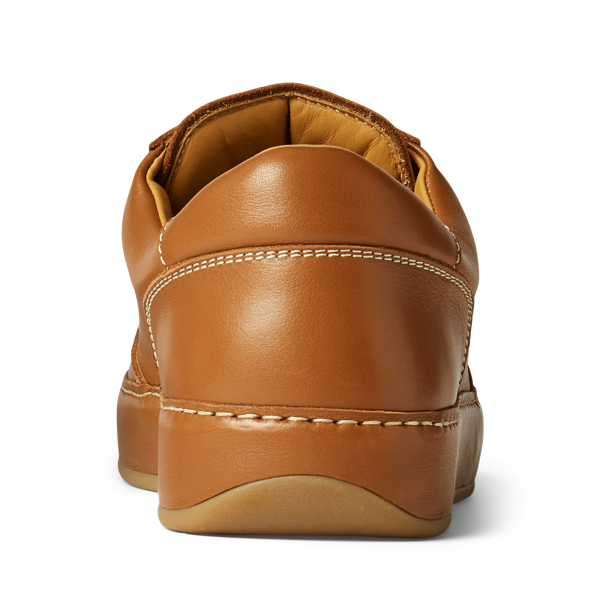 Baskets basses Jinett en vachette Ralph Lauren Collection en Or 3