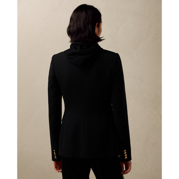 Black Parker Wool Crepe Blazer Ralph Lauren Collection 5