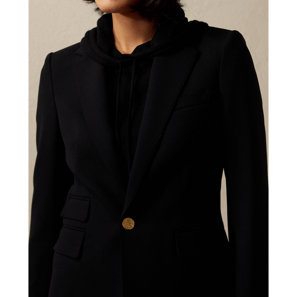 Black Parker Wool Crepe Blazer Ralph Lauren Collection 6
