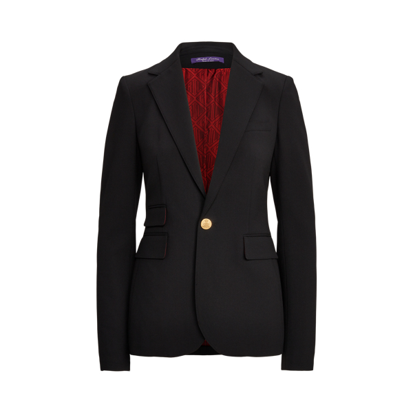 Black Parker Wool Crepe Blazer Ralph Lauren Collection 2