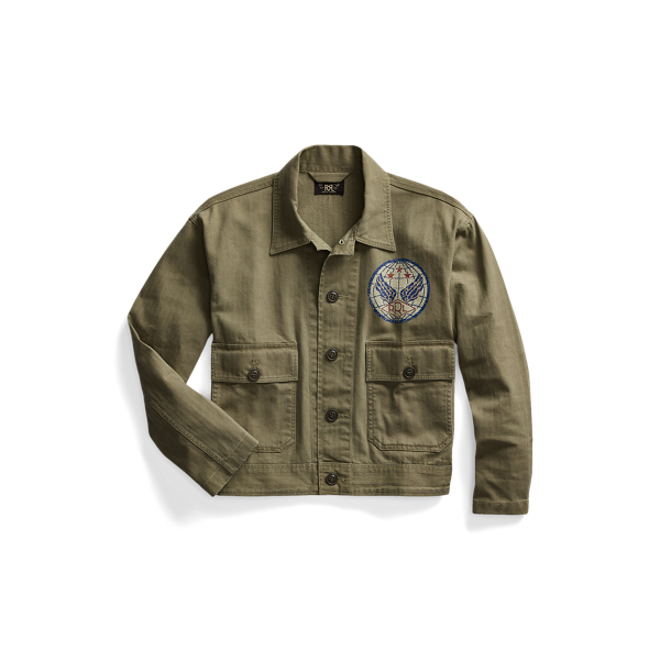 Cropped Herringbone Shirt Jacket RRL 1
