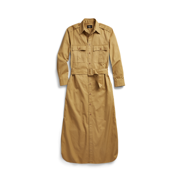 Chemisier in twill di cotone con cintura