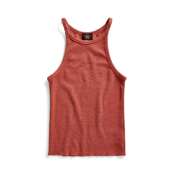 Geverfde wafelgebreide tanktop RRL in 1