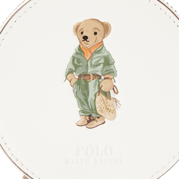 Porta-moedas em couro Polo Bear com macac&atilde;o Polo Ralph Lauren em Cream 4