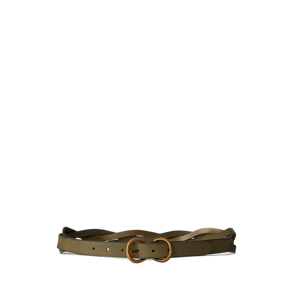 Braided-Back Calfskin Belt