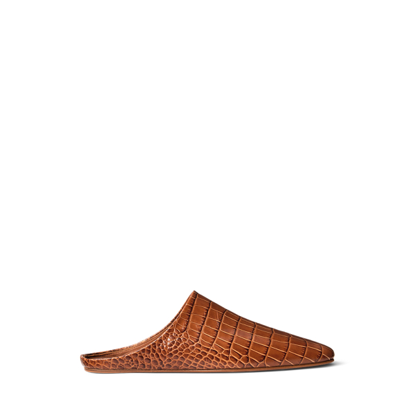 Croc-Embossed Leather Mule Polo Ralph Lauren 1
