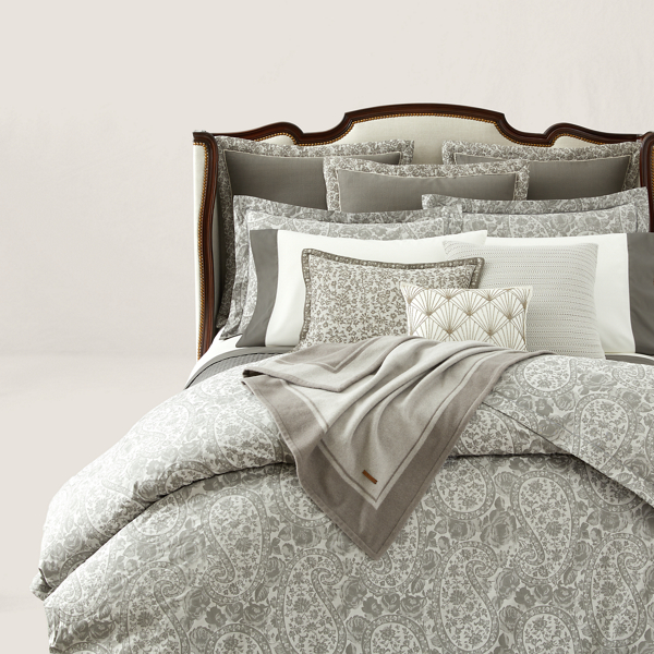 Platinum/Graphite Doverton Throw Blanket Ralph Lauren Home 5