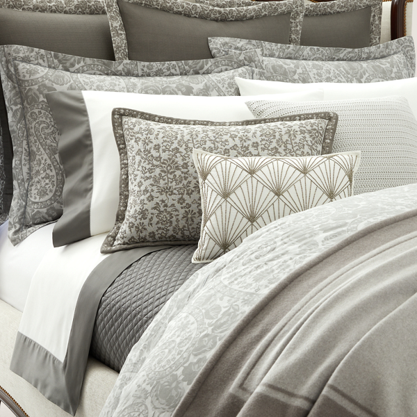 Platinum/Graphite Doverton Throw Blanket Ralph Lauren Home 7