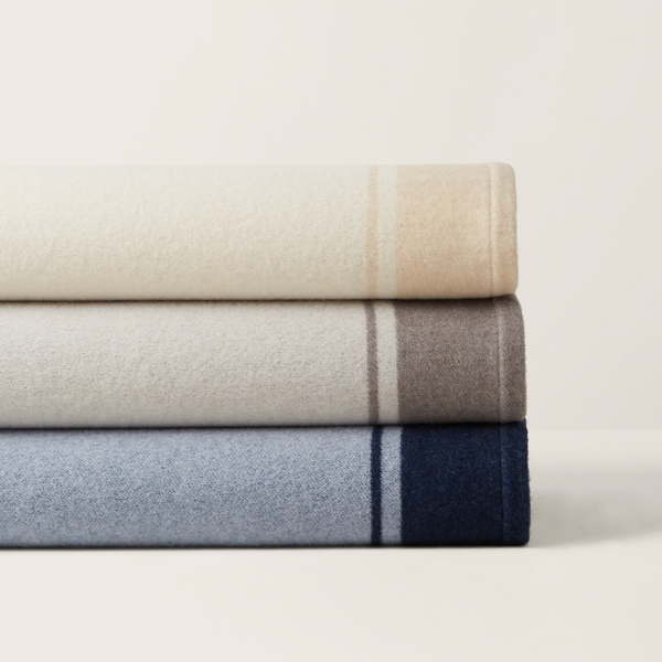 Platinum/Graphite Doverton Throw Blanket Ralph Lauren Home 4