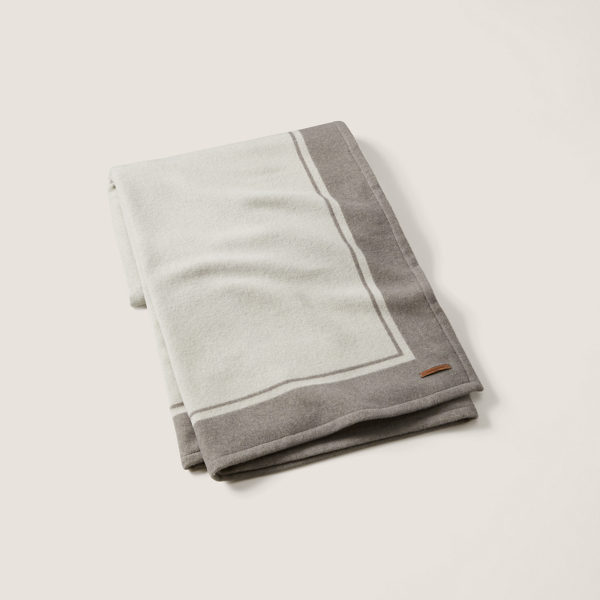 Platinum/Graphite Doverton Throw Blanket Ralph Lauren Home 1