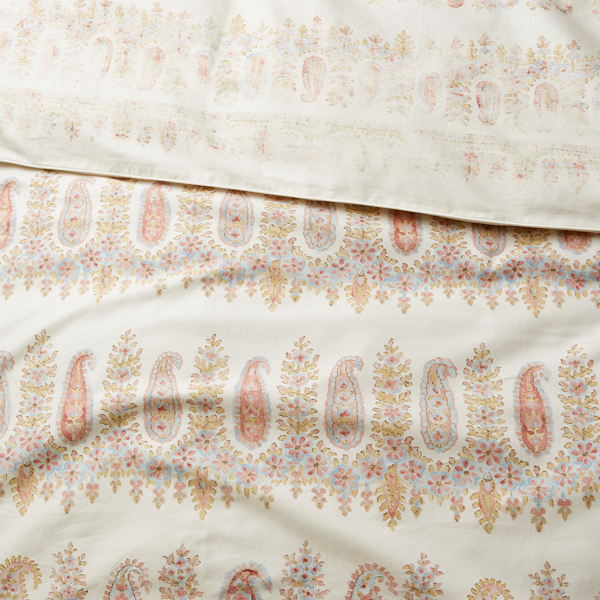 Faded Coral And Chambray Camile Coral Paisley Comforter Ralph Lauren Home 3