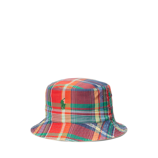 Polo Ralph sale Lauren Men's Patchwork Madras Bucket Hat - S/M Small Medium