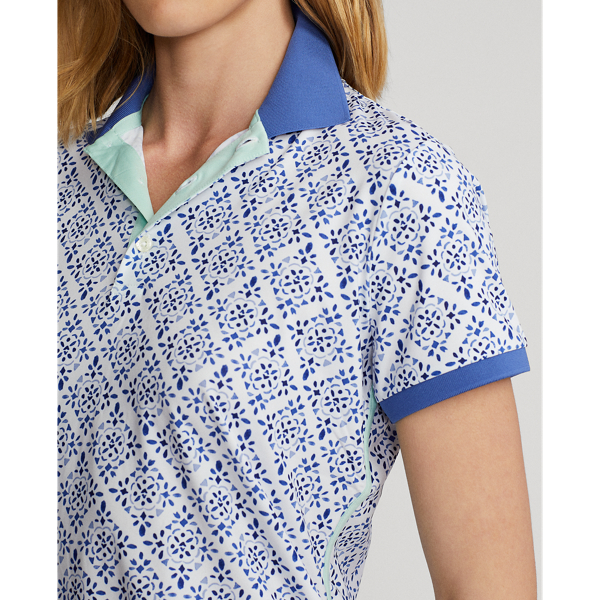 Polo graphique en jersey Ralph Lauren Golf en Carreau Kal&eacute;idoscope bleu 7