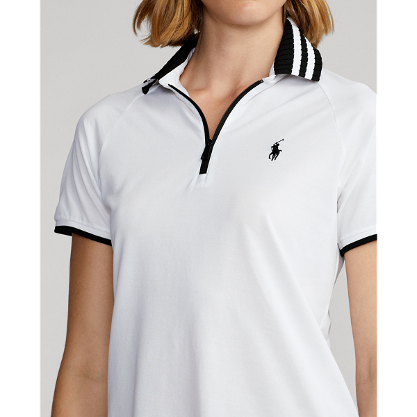 Tailored fit Polo shirt met rits Ralph Lauren Golf in Ceramic White/Polo Black 6