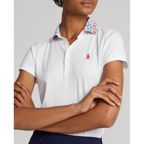 Ceramic White/Multi Tailored Fit Jersey Polo Shirt Ralph Lauren Golf 6