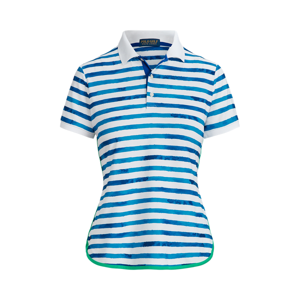 Polo performance ray&eacute; en jersey Ralph Lauren Golf en Rayure artistique bleue 2