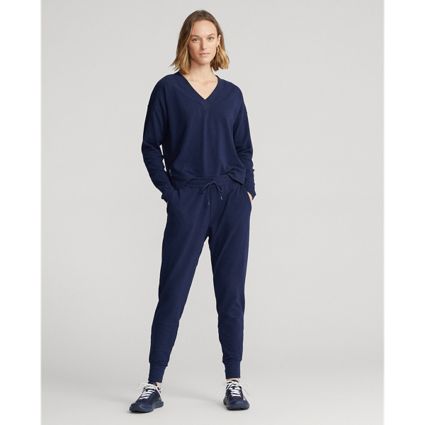 Refined Navy Jersey V-Neck Pullover RLX 3