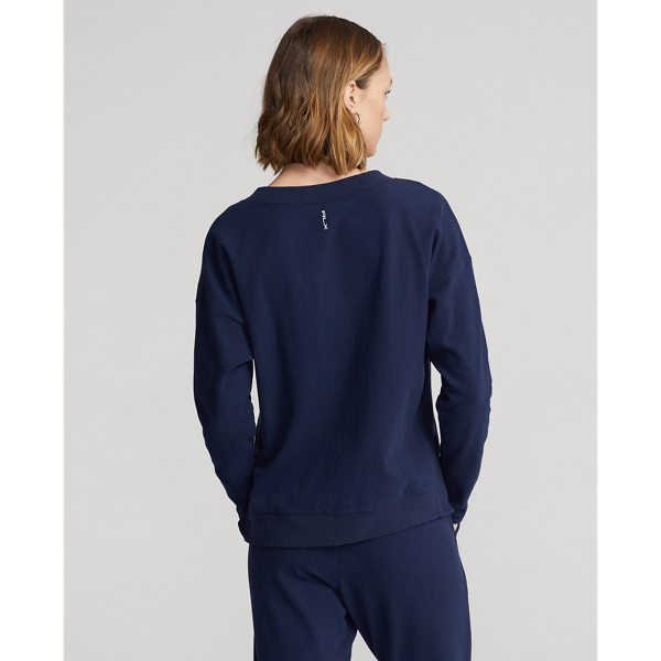 Refined Navy Jersey V-Neck Pullover RLX 4