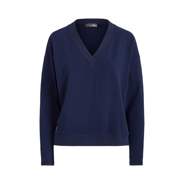 Refined Navy Jersey V-Neck Pullover RLX 2