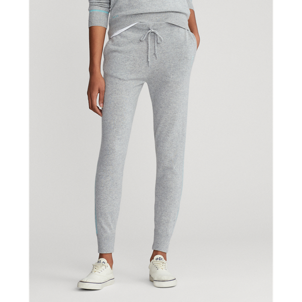 Jogginghose aus Kaschmir RLX Golf in Golf-Hellgrau mel./Apri 4