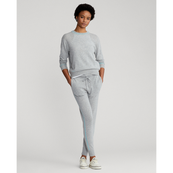 Jogginghose aus Kaschmir RLX Golf in Golf-Hellgrau mel./Apri 1