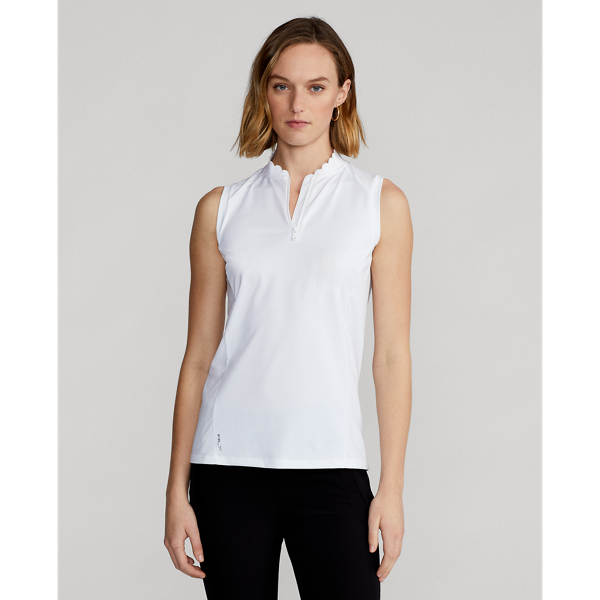 Ceramic White Sleeveless Quarter-Zip Polo Shirt RLX 1