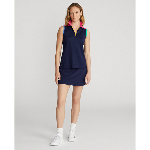 Polo smanicata con cerniera RLX in Refined Navy Multi 4