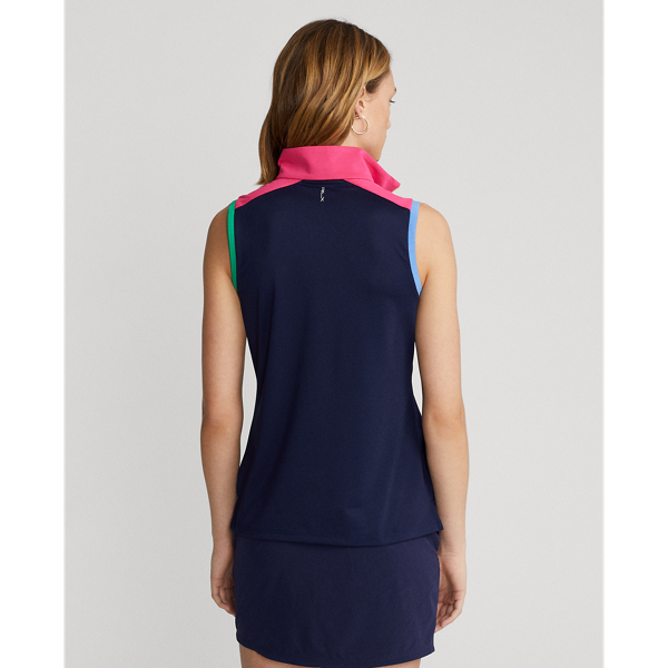 Polo smanicata con cerniera RLX in Refined Navy Multi 5