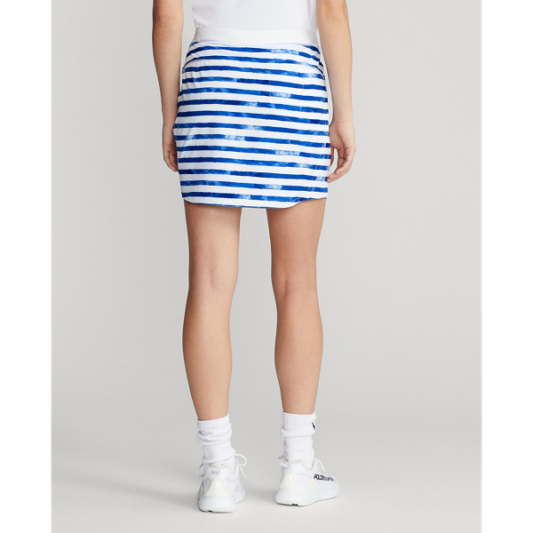 Blue Painted Stripe Watercolour-Stripe 4-Way Stretch Skort RLX 5