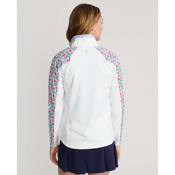 Multi Tile/White Jersey Quarter-Zip Pullover RLX 5