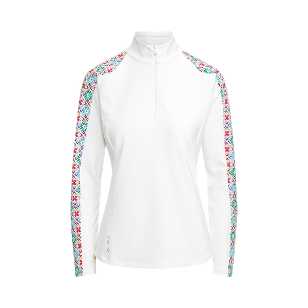 Multi Tile/White Jersey Quarter-Zip Pullover RLX 2