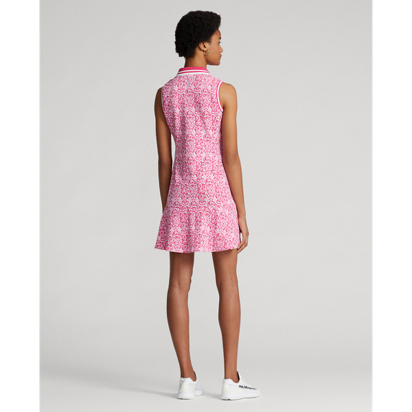 Bright Pink Fish Performance Interlock Polo Dress RLX 5