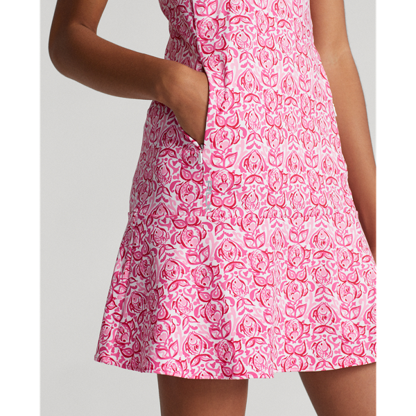 Bright Pink Fish Performance Interlock Polo Dress RLX 6