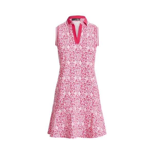 Bright Pink Fish Performance Interlock Polo Dress RLX 2