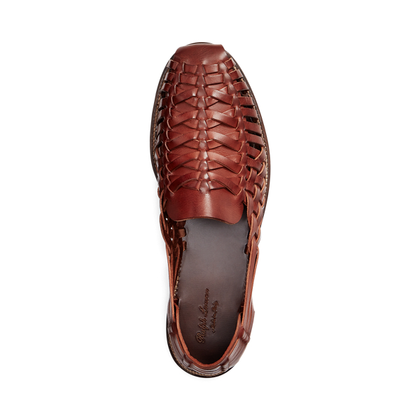 Cognac Handwoven Leather Sandal Purple Label 4