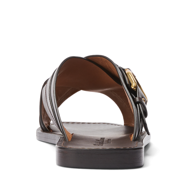 Dark Brown Welington Calfskin Slide Sandal Purple Label 3